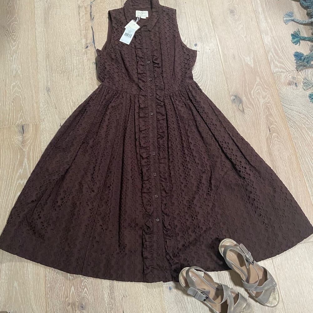 Kate Spade Brown    Eyelet Dress—Fun and Carefree